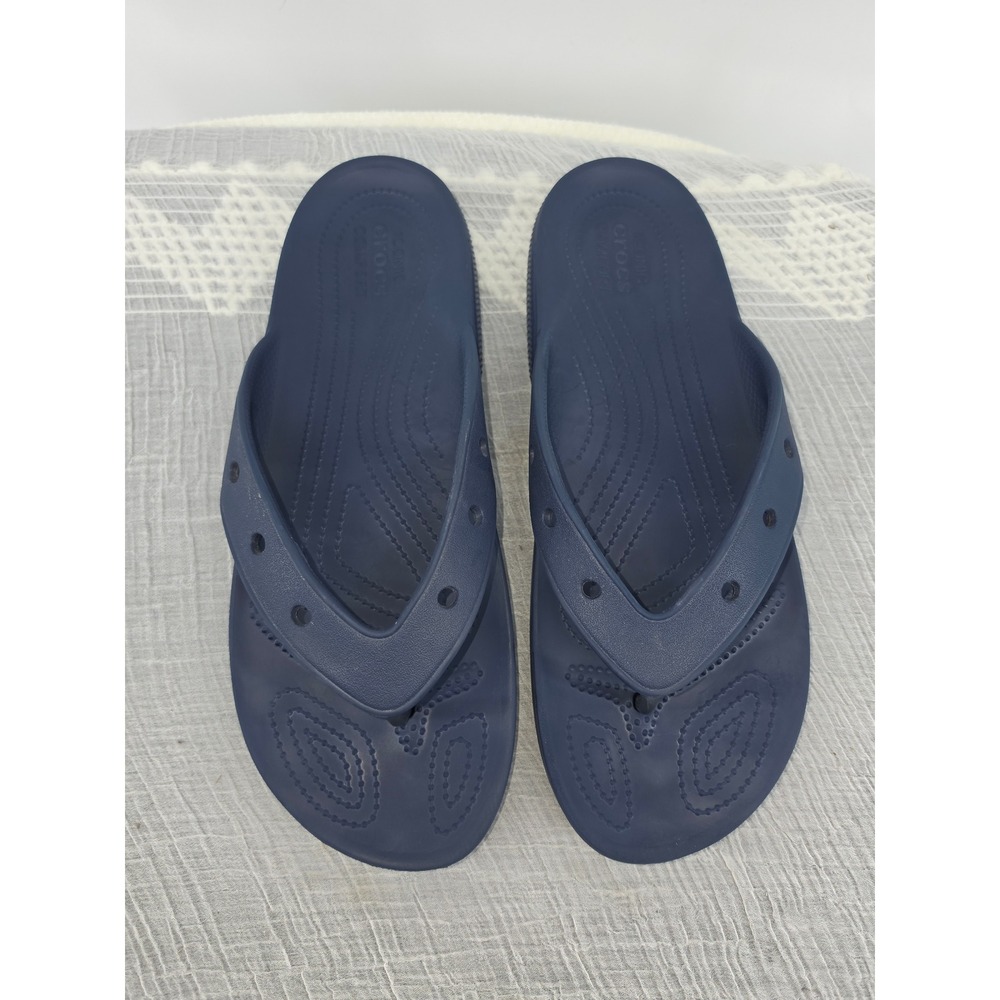 Crocs Mens Baya Flip Flops Navy Blue Sandals Size M 13 Comfort Water Friendly